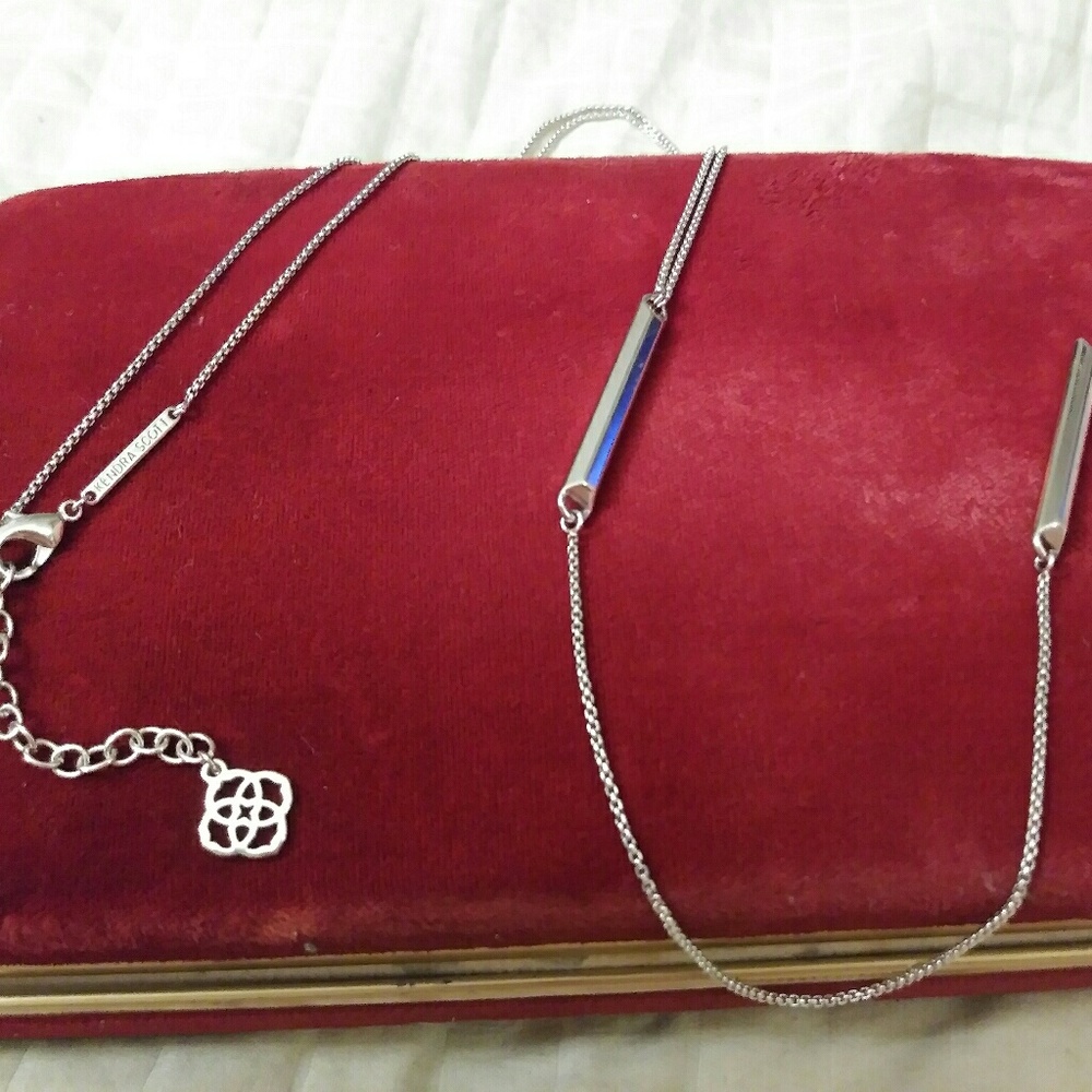 Kendra Scott Shelton Y Silvertone Bar Necklace